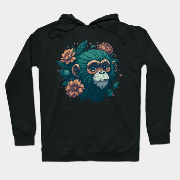 Monkey in Meditation Hoodie by ArtisanEcho